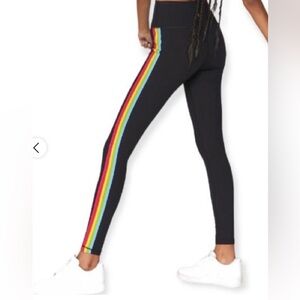 Spiritual Gangster Leggings with Rainbow Side Stripe